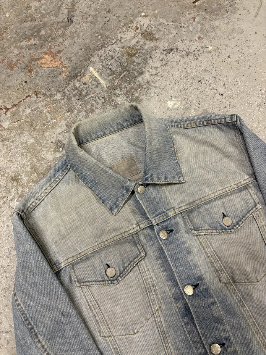 AW1999 Helmut Lang Blue Eroded Denim Jacket IWwHwPi 5