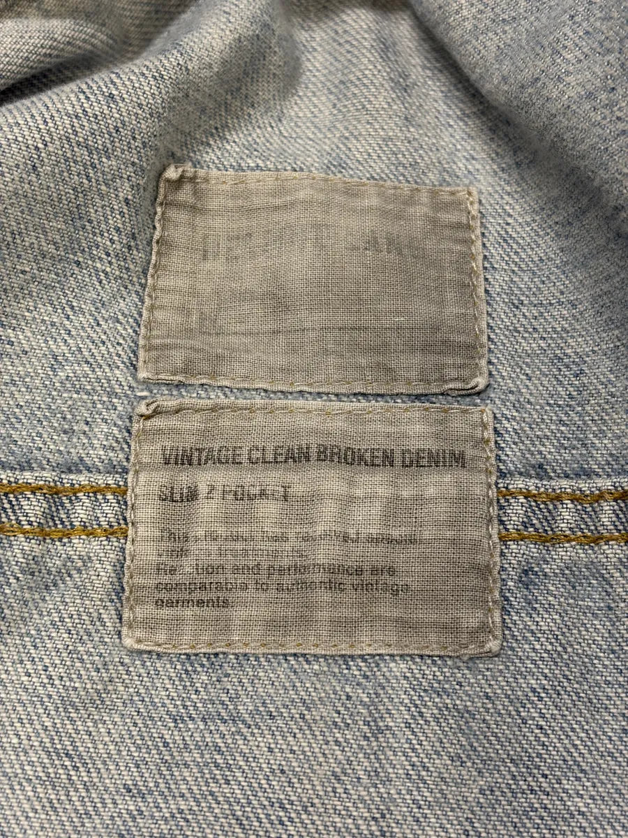 AW1999 Helmut Lang Blue Eroded Denim Jacket IWwHwPi 7