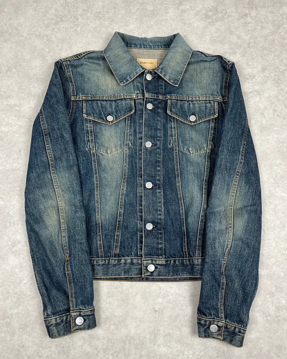 AW1999 Helmut Lang Blue Eroded Denim Jacket ieTGjzN 0