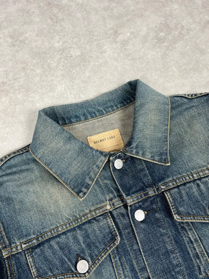 AW1999 Helmut Lang Blue Eroded Denim Jacket ieTGjzN 4