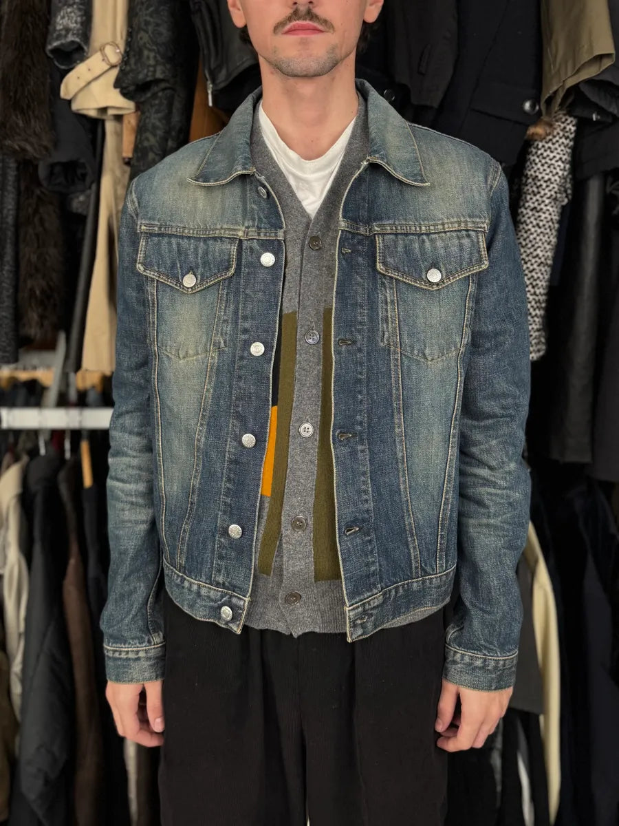 AW1999 Helmut Lang Blue Eroded Denim Jacket ieTGjzN 1