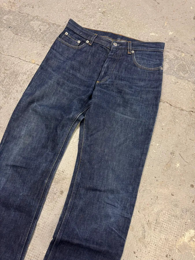 AW1999 Helmut Lang Raw Brut Blue Denim Jeans (M) wyLGjQT 1