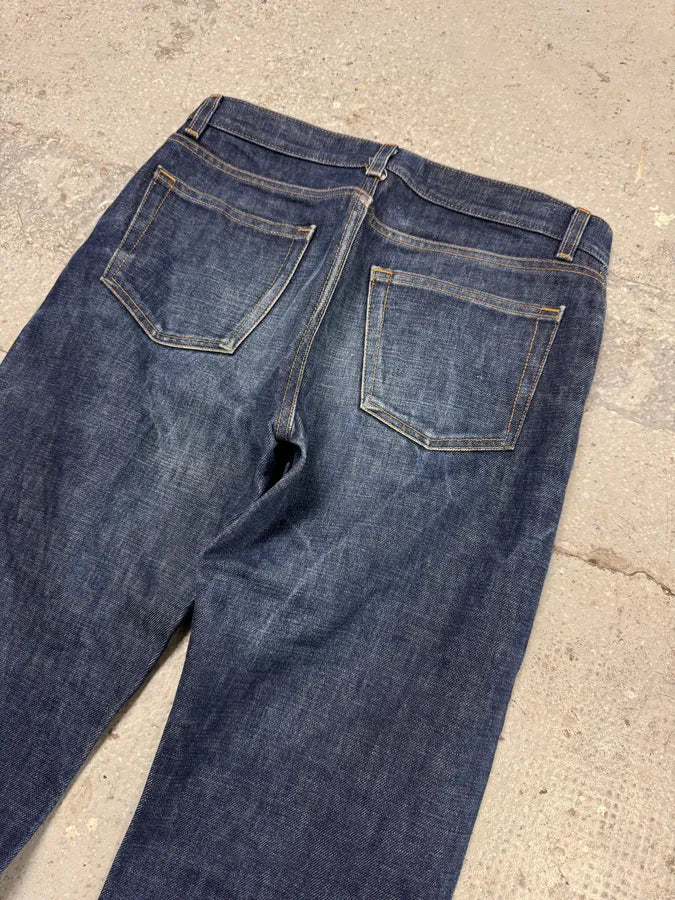 AW1999 Helmut Lang Raw Brut Blue Denim Jeans (M) wyLGjQT 10