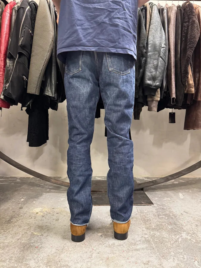 AW1999 Helmut Lang Raw Brut Blue Denim Jeans (M) wyLGjQT 4