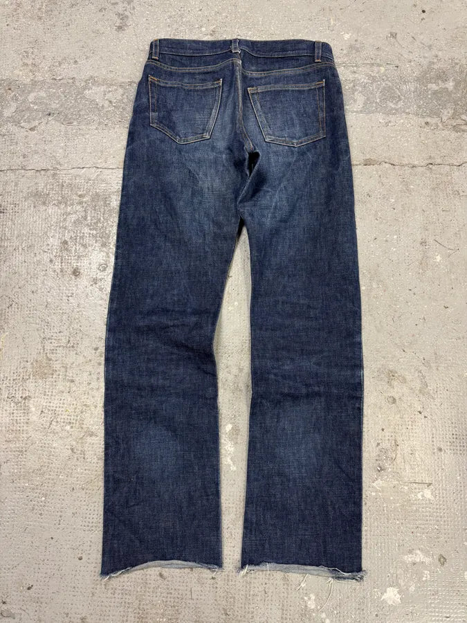 AW1999 Helmut Lang Raw Brut Blue Denim Jeans (M) wyLGjQT 6