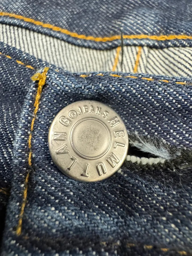 AW1999 Helmut Lang Raw Brut Blue Denim Jeans (M) wyLGjQT 9