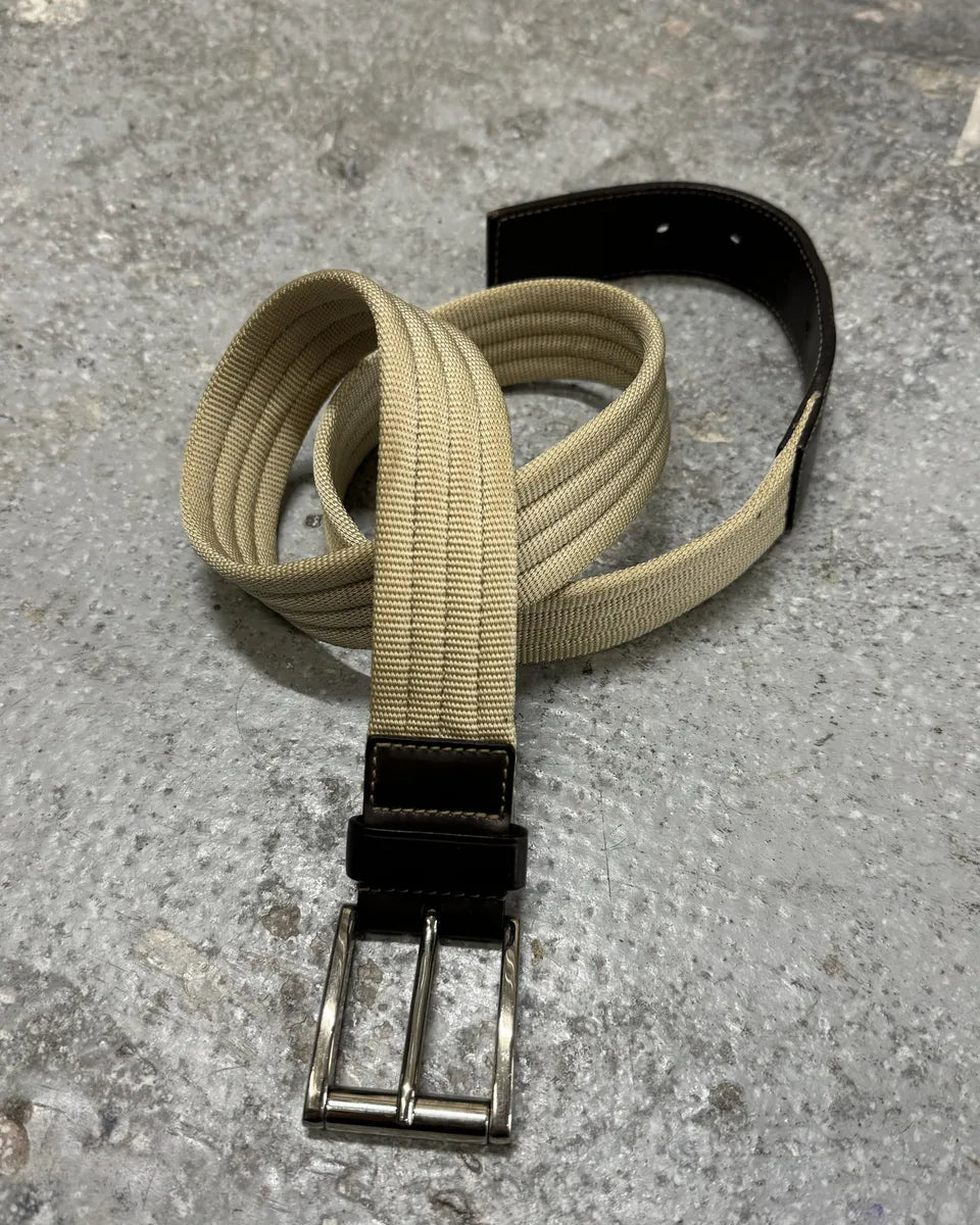 AW1999 Prada Beige Minimalist Leather Belt (OS) 0