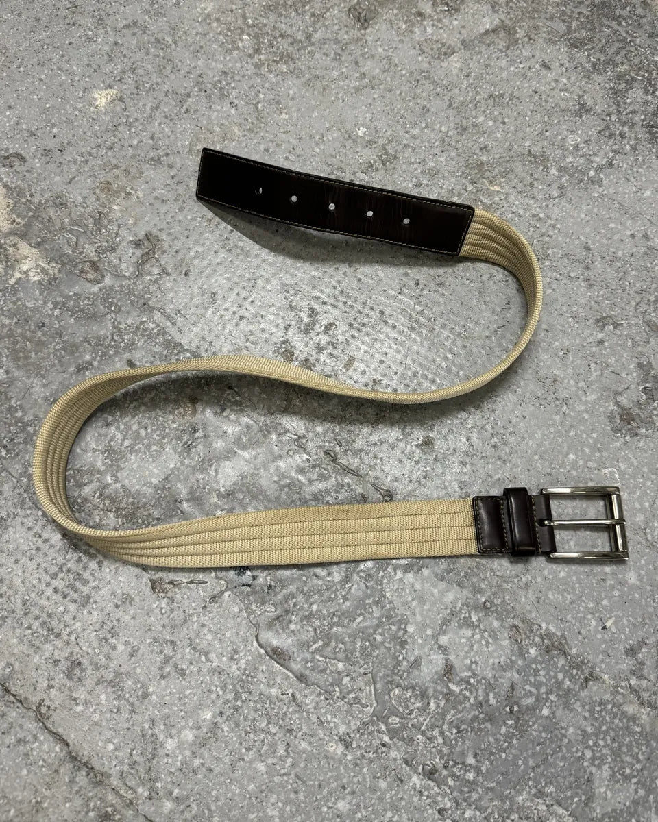 AW1999 Prada Beige Minimalist Leather Belt (OS) 1