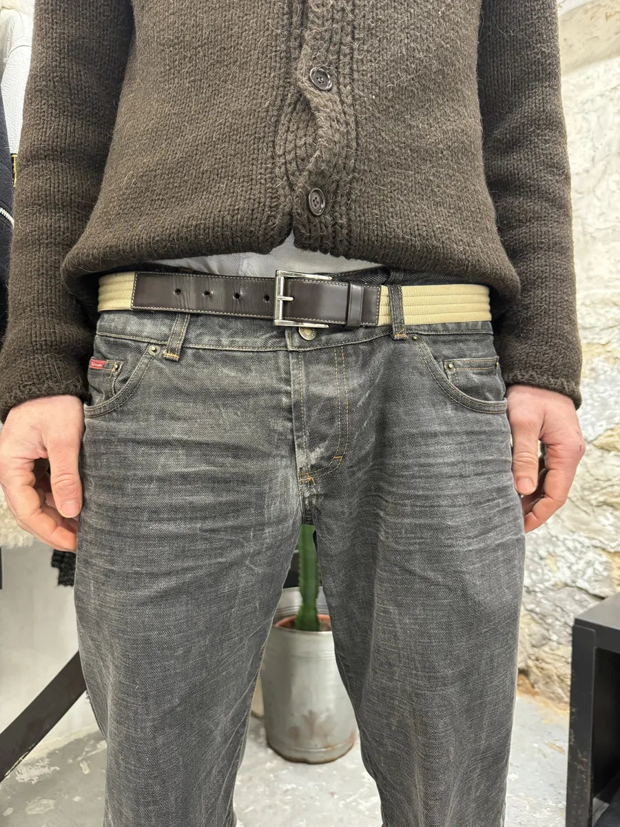 AW1999 Prada Beige Minimalist Leather Belt (OS) 2