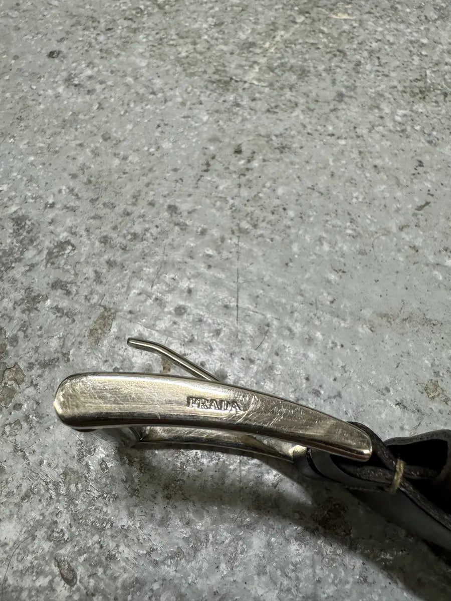 AW1999 Prada Beige Minimalist Leather Belt (OS) 3