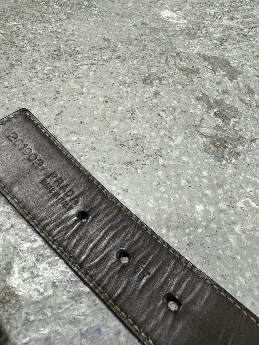 AW1999 Prada Beige Minimalist Leather Belt (OS) 4