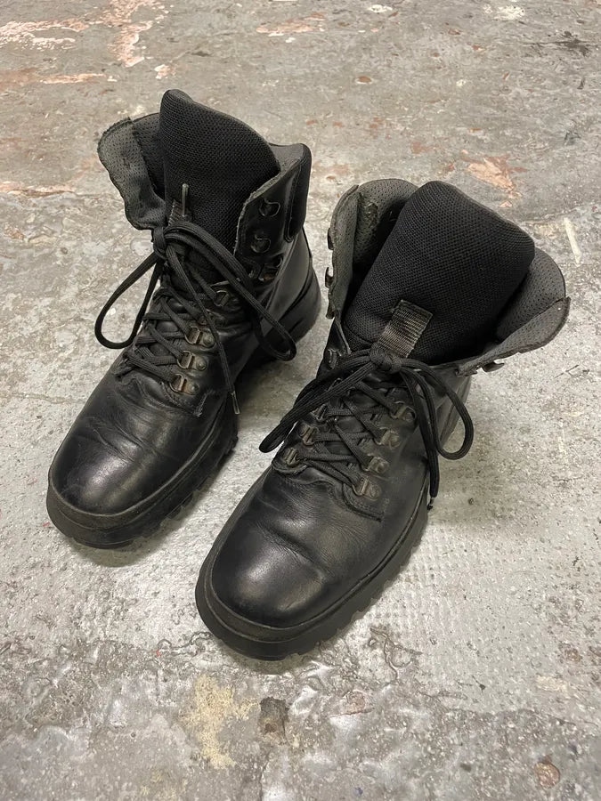 AW1999 Prada Black High Leather Vibram Boots (41.5eu/us8) RvuIxcU 2