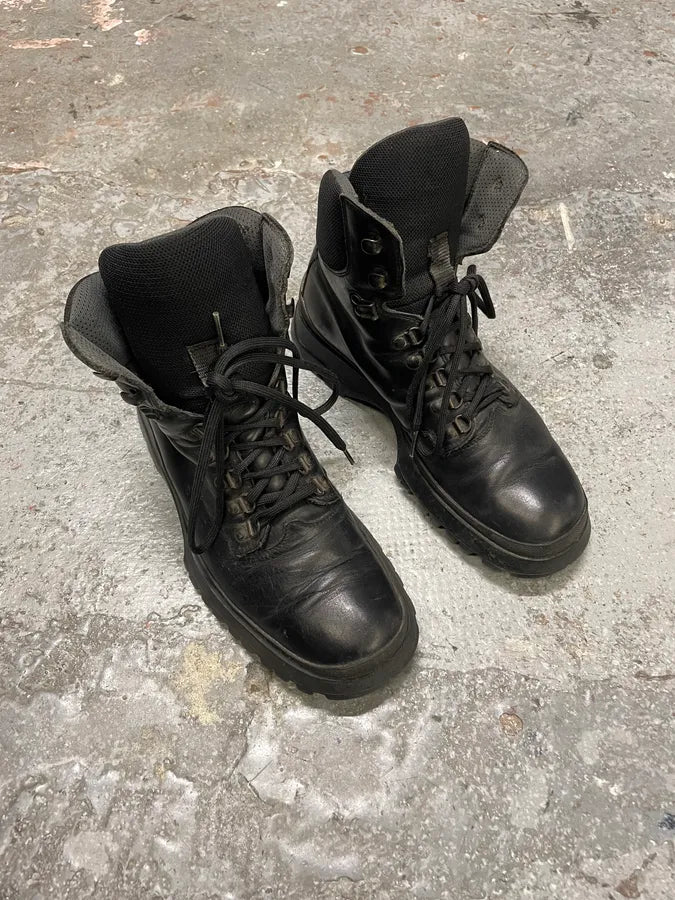 AW1999 Prada Black High Leather Vibram Boots (41.5eu/us8) RvuIxcU 3