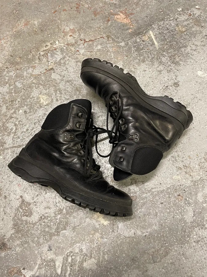 AW1999 Prada Black High Leather Vibram Boots (41.5eu/us8) RvuIxcU 5