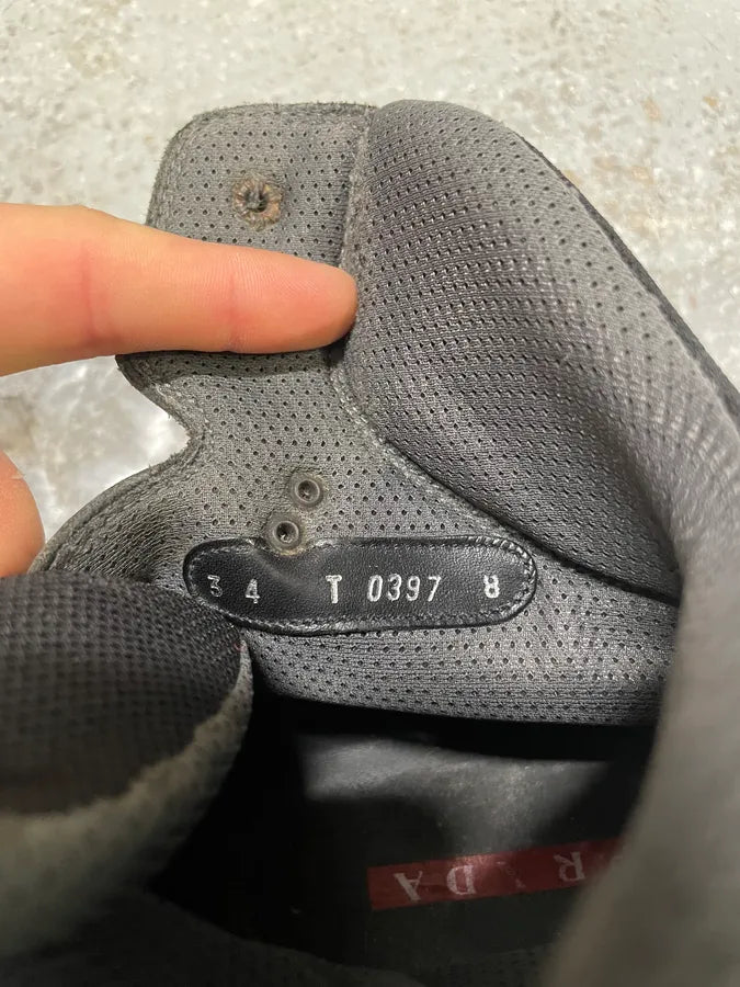 AW1999 Prada Black High Leather Vibram Boots (41.5eu/us8) RvuIxcU 8