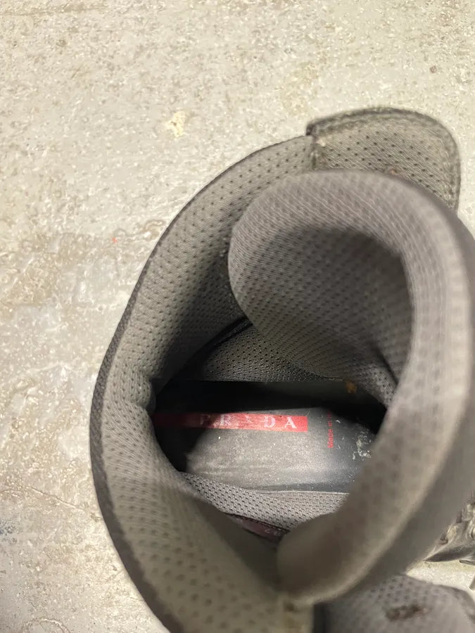 AW1999 Prada Black High Leather Vibram Boots (41.5eu/us8) RvuIxcU 9