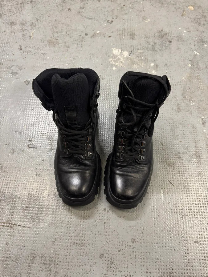 AW1999 Prada Black High Leather Vibram Boots hbeCjXI 2