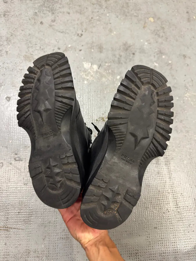 AW1999 Prada Black High Leather Vibram Boots hbeCjXI 4