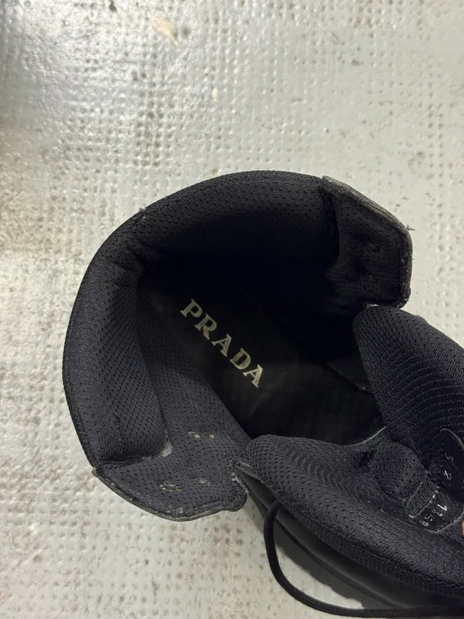 AW1999 Prada Black High Leather Vibram Boots hbeCjXI 7