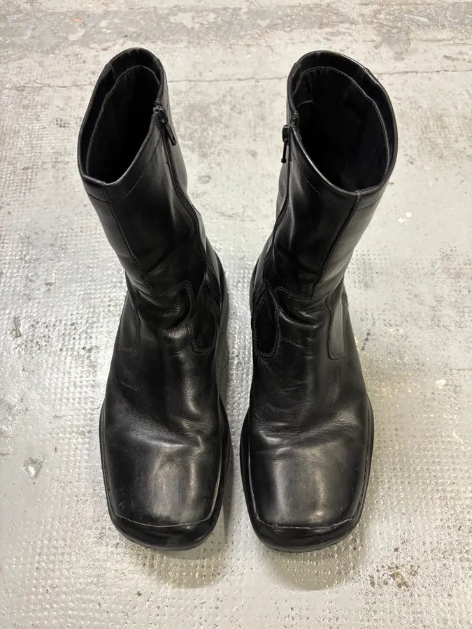 AW1999 Prada Black Leather Chelsea Vibram Boots  EqEQYHb 1
