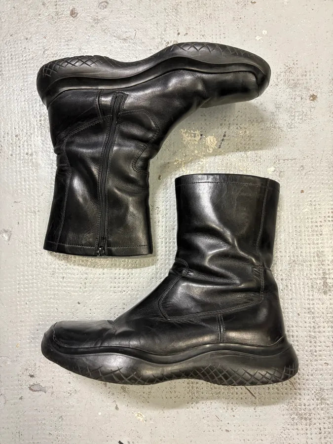 AW1999 Prada Black Leather Chelsea Vibram Boots  EqEQYHb 2