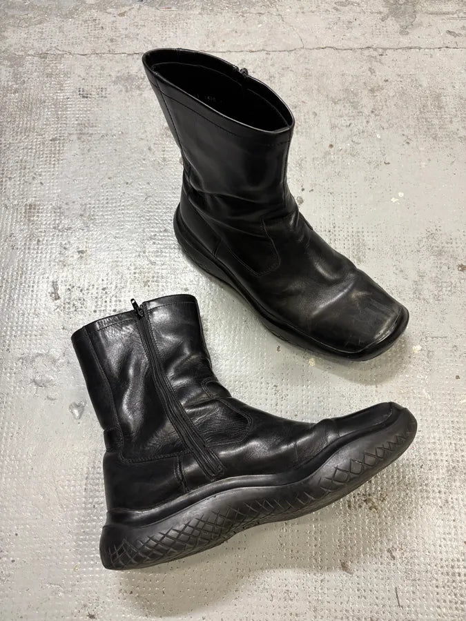 AW1999 Prada Black Leather Chelsea Vibram Boots  EqEQYHb 3