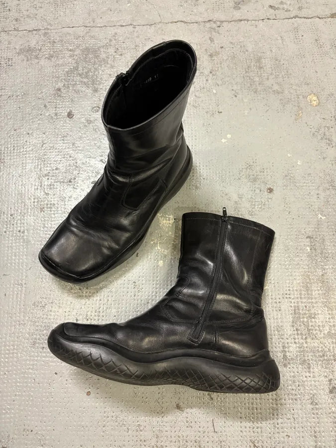 AW1999 Prada Black Leather Chelsea Vibram Boots  EqEQYHb 4