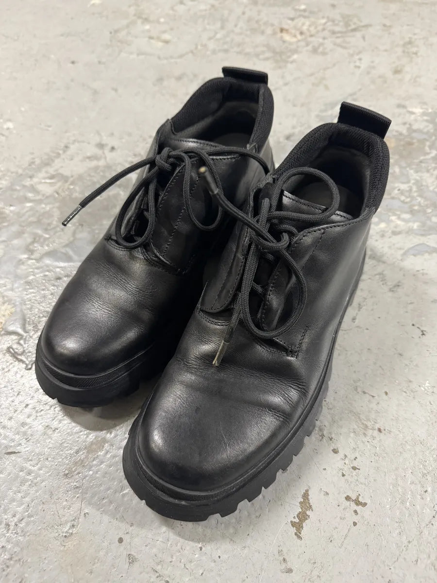 AW1999 Prada Black Leather Derby Shoes (39eu/us6.5) 1