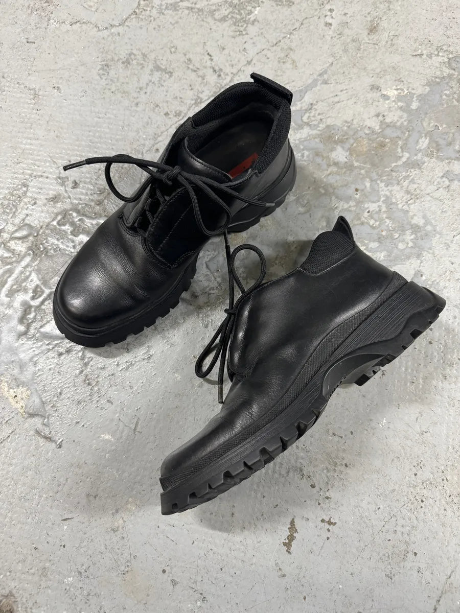 AW1999 Prada Black Leather Derby Shoes (39eu/us6.5) 2
