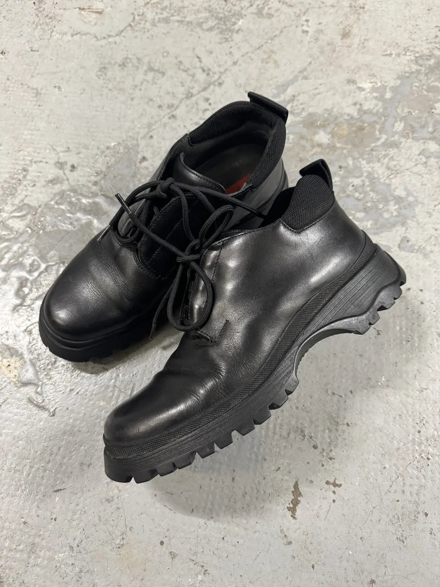 AW1999 Prada Black Leather Derby Shoes (39eu/us6.5) 3