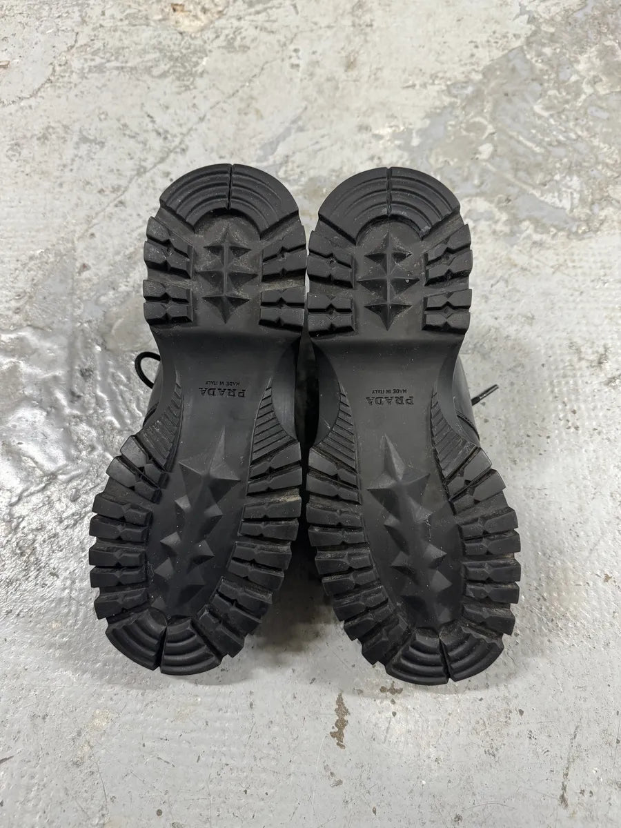 AW1999 Prada Black Leather Derby Shoes (39eu/us6.5) 5