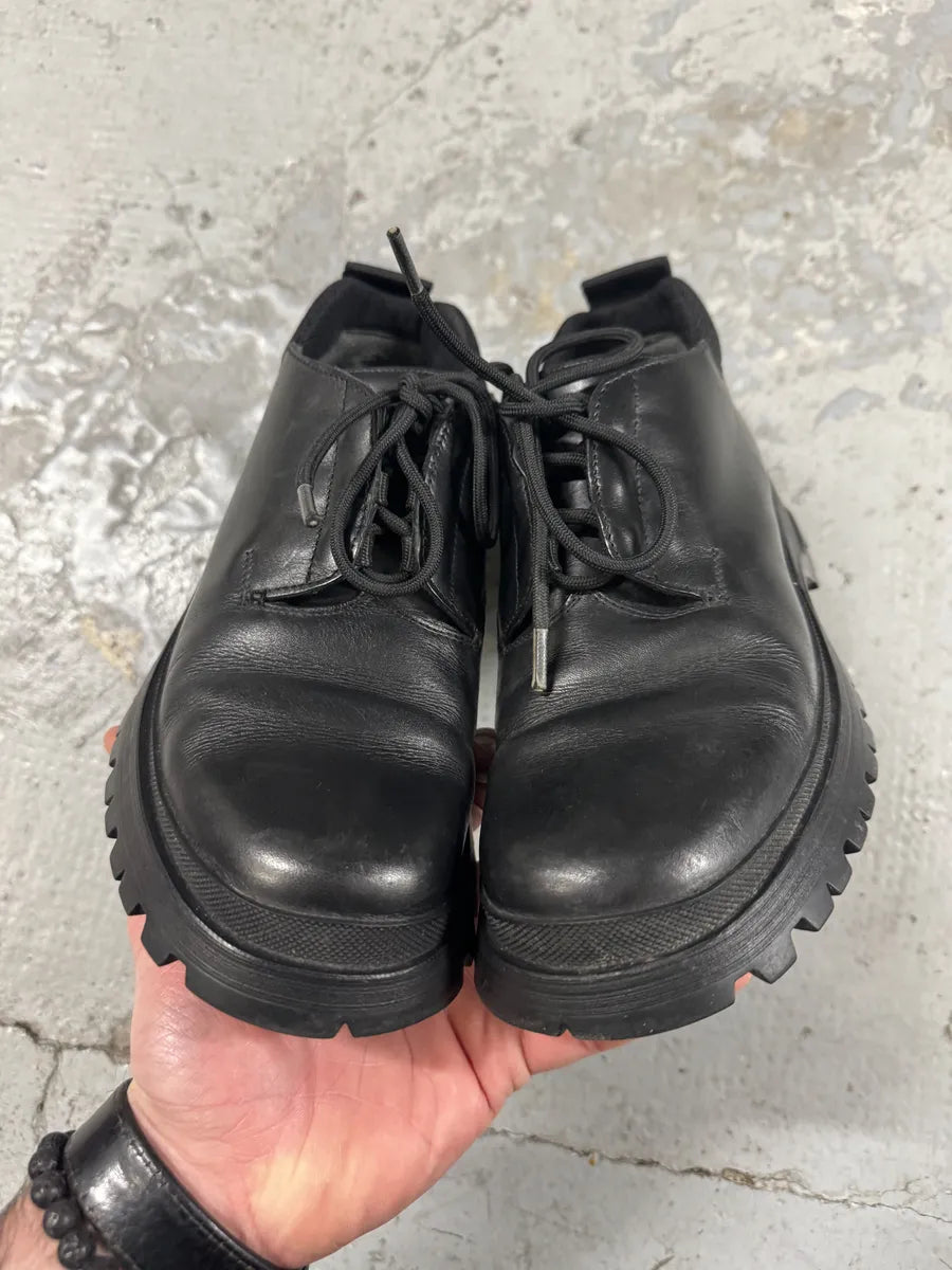 AW1999 Prada Black Leather Derby Shoes (39eu/us6.5) 9