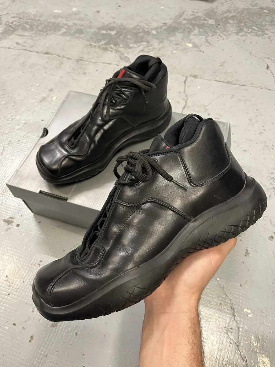AW1999 Prada Black Leather Low Boots jCXNPtR 0