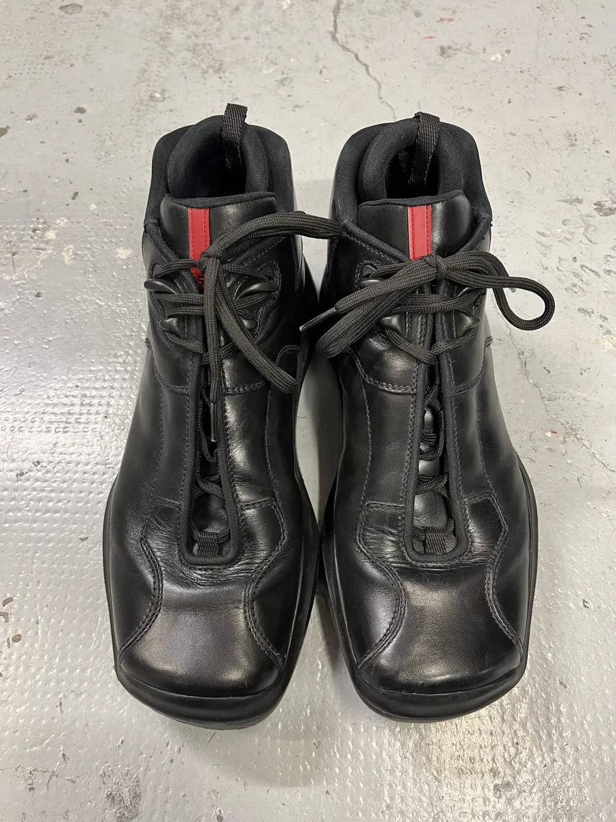 AW1999 Prada Black Leather Low Boots jCXNPtR 1
