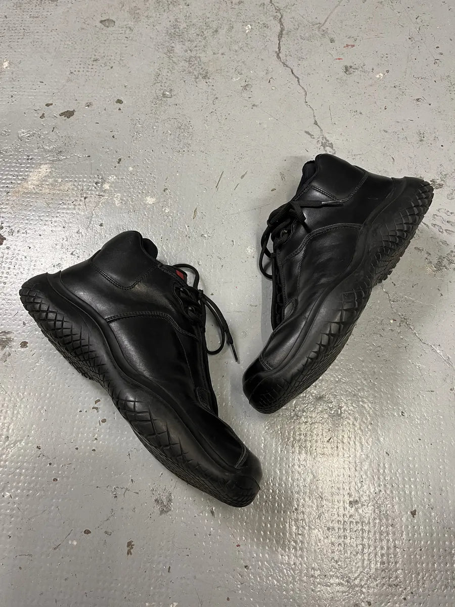 AW1999 Prada Black Leather Low Boots jCXNPtR 2