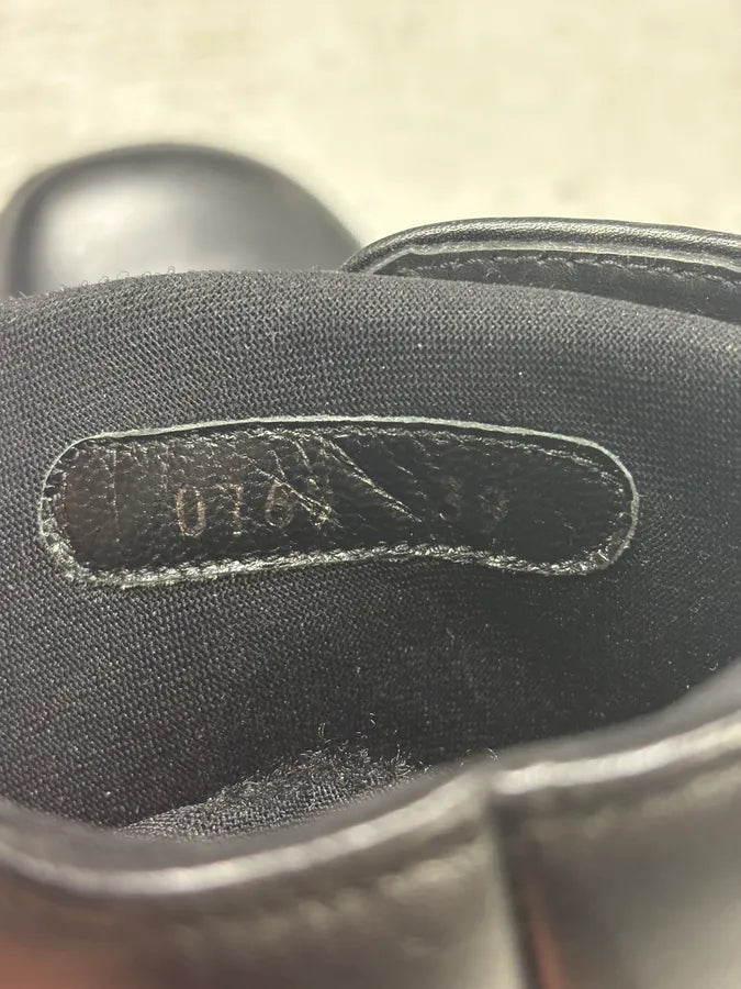 AW1999 Prada Black Leather Scratch Laced Vibram Boots dMKpKnH 8