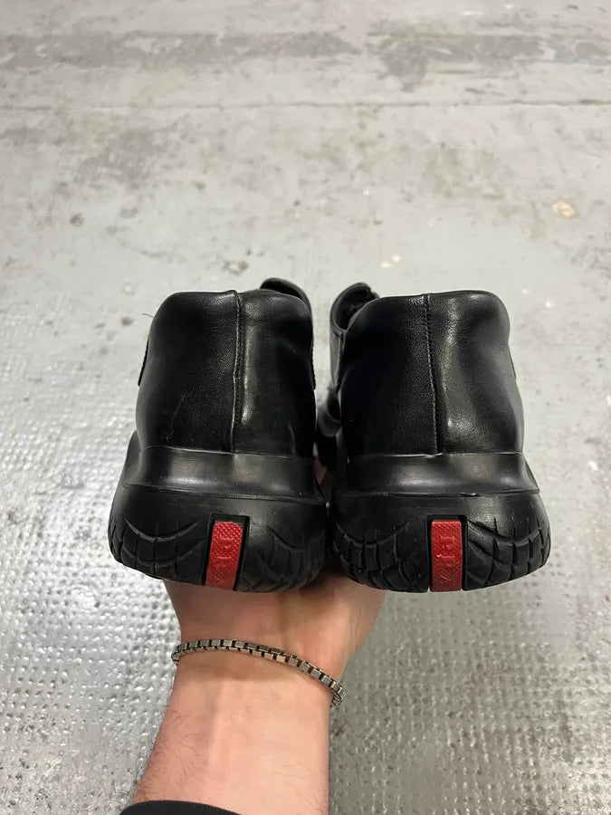 AW1999 Prada Black Leather Slip-On Vibram Sole Boots zOyspSN 3