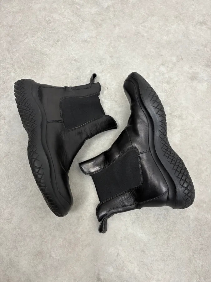 AW1999 Prada Black Leather Vibram Ankle Boots Dhyxnfb 5
