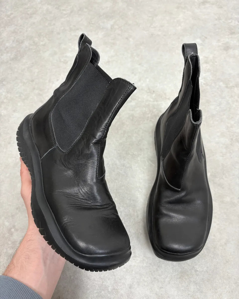 AW1999 Prada Black Leather Vibram Ankle Boots Dhyxnfb 0