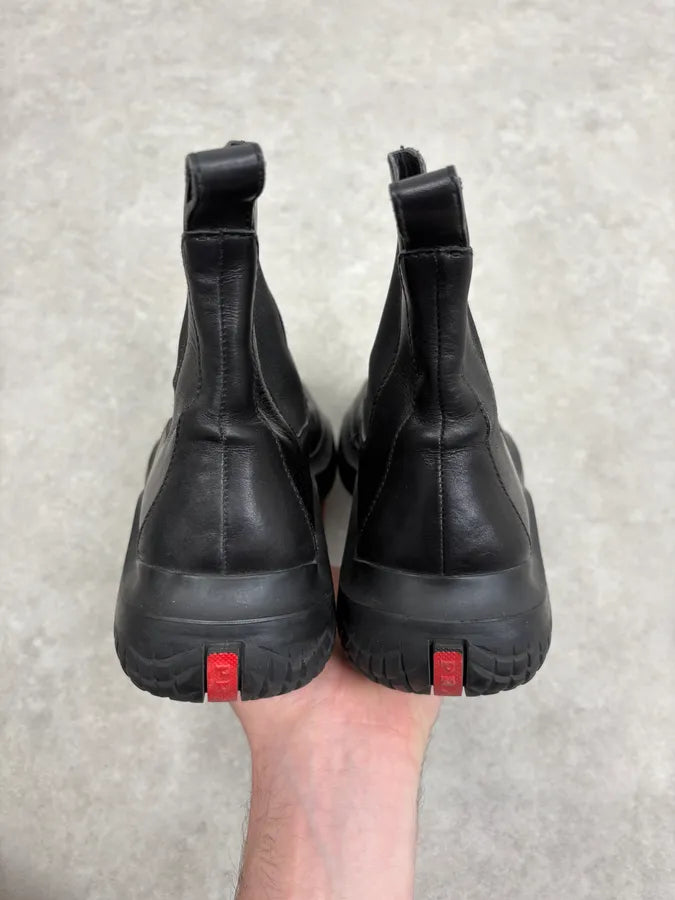 AW1999 Prada Black Leather Vibram Ankle Boots Dhyxnfb 6