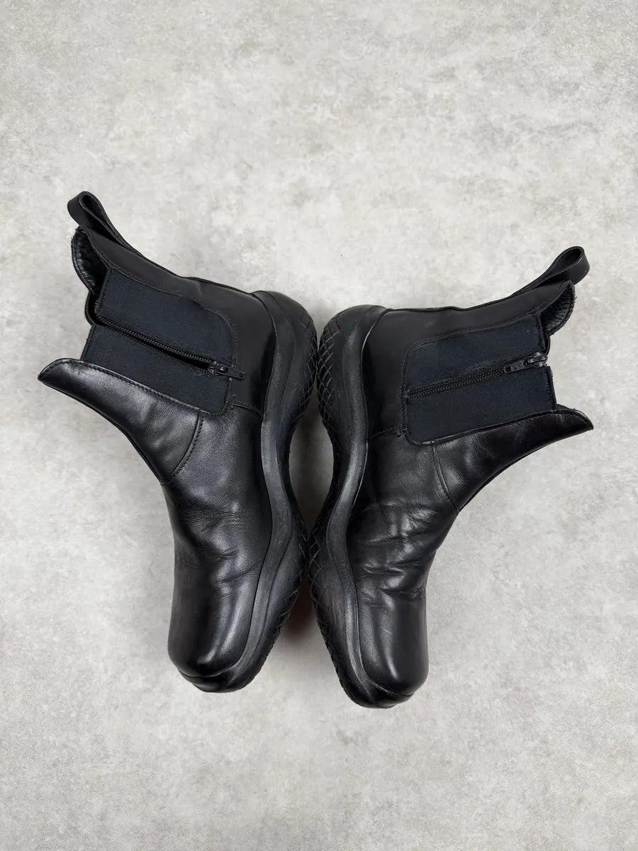 AW1999 Prada Black Leather Vibram Sole Boots FMQWcuV 2