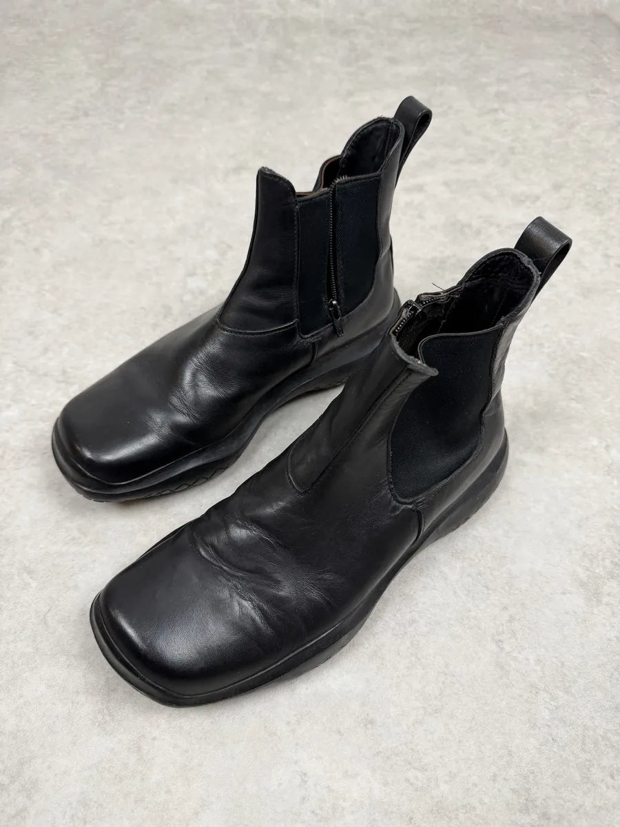 AW1999 Prada Black Leather Vibram Sole Boots FMQWcuV 3