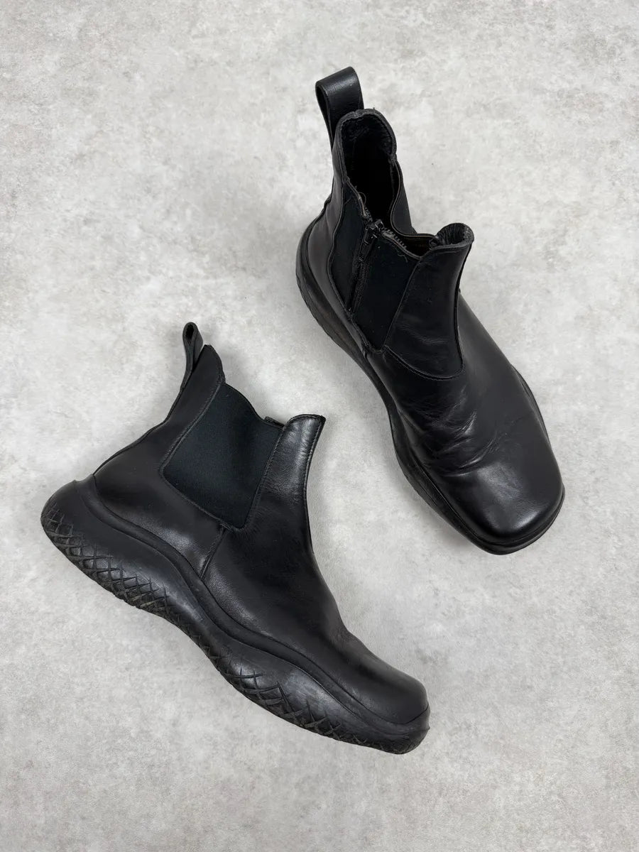 AW1999 Prada Black Leather Vibram Sole Boots FMQWcuV 4