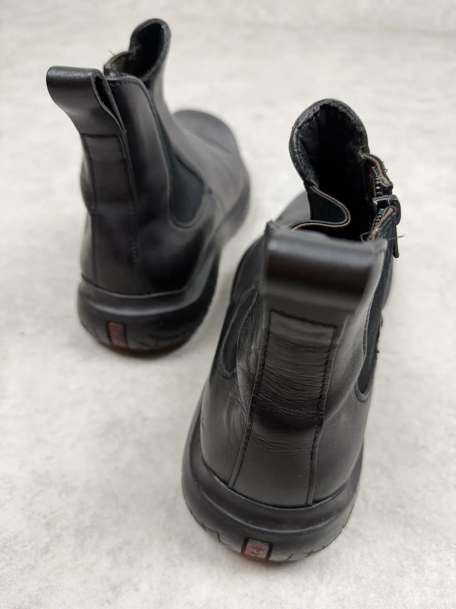 AW1999 Prada Black Leather Vibram Sole Boots FMQWcuV 5