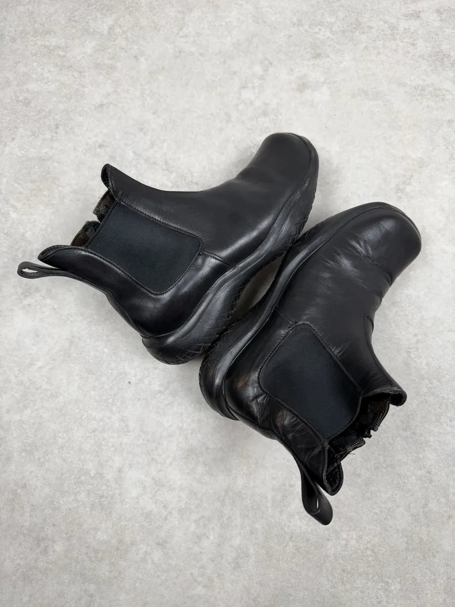 AW1999 Prada Black Leather Vibram Sole Boots FMQWcuV 7
