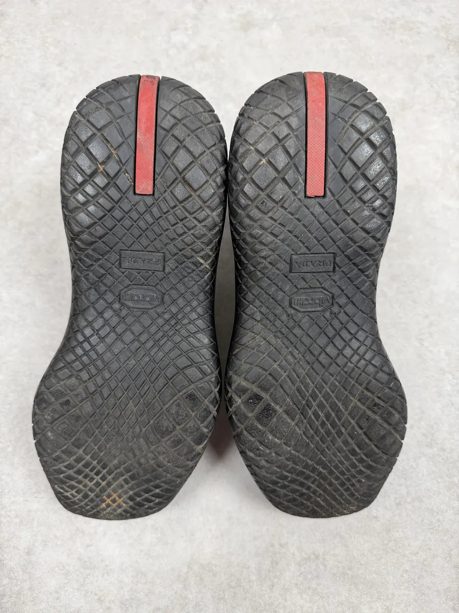 AW1999 Prada Black Leather Vibram Sole Boots FMQWcuV 8