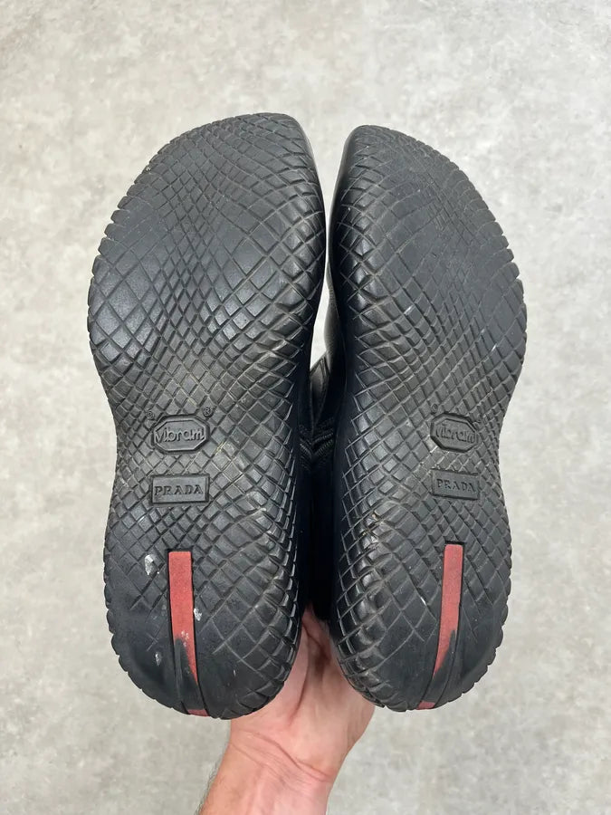 AW1999 Prada Black Leather Vibram Sole Boots raWLMhe 6