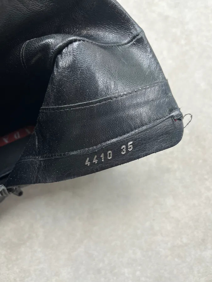 AW1999 Prada Black Leather Vibram Sole Boots raWLMhe 7