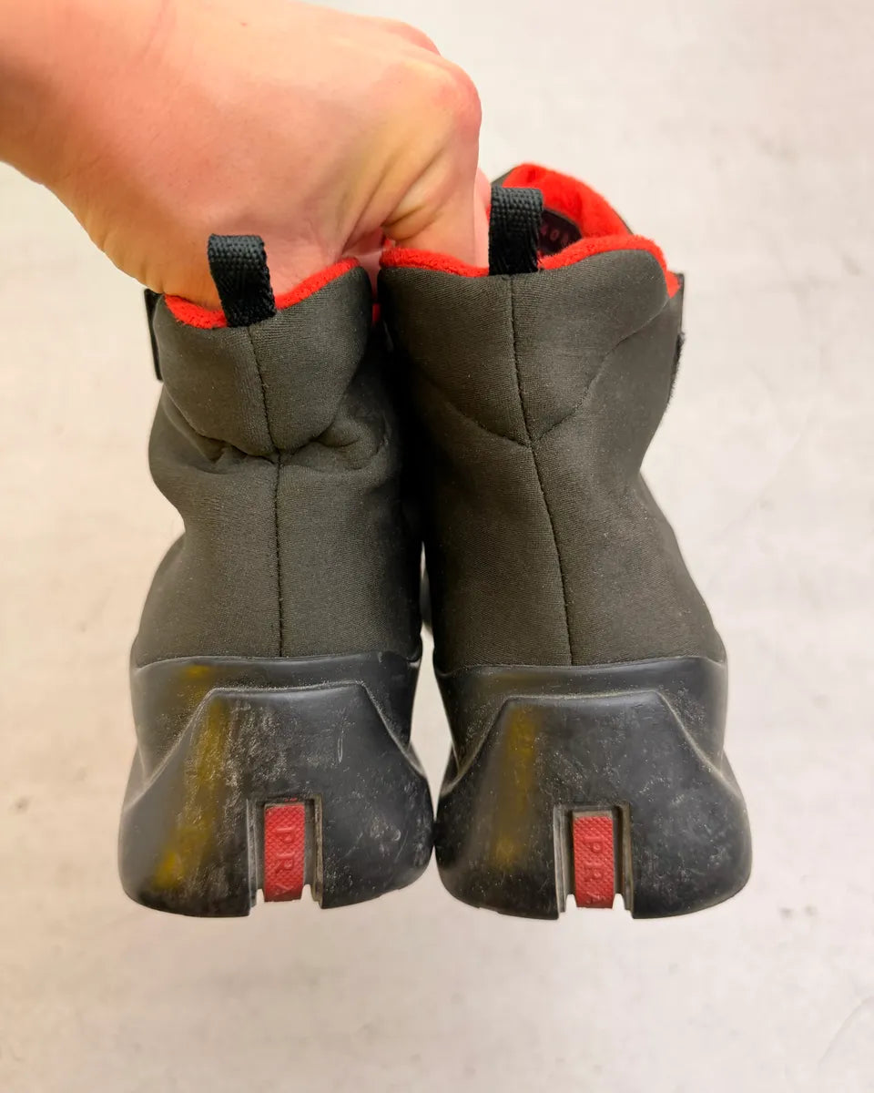 AW1999 Prada Black Neoprene Contrast Stitch Boots DkbVzDB 9