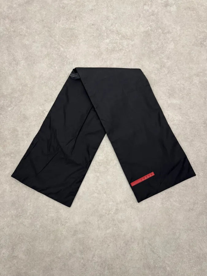 AW1999 Prada Black Nylon Linea Rossa Minimalist Scarf VekYdmY 0